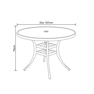 Berkeley 4 Seater Round Garden Set - METAL GDN FURN SET 4+ SEATS - Beattys of Loughrea