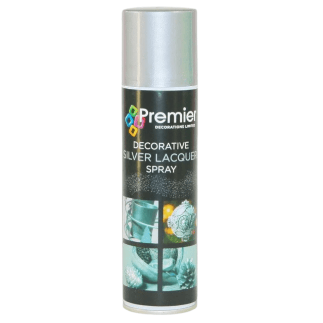 Premier Silver Decorative Lacquer Spray 150ml - XMAS ACCESSORIES - Beattys of Loughrea
