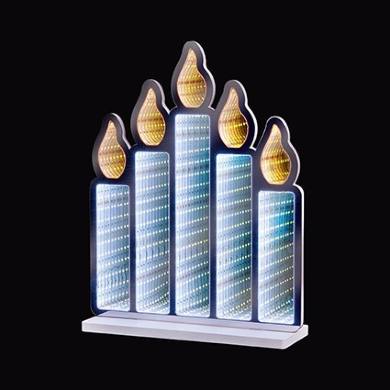 Premier 40cm Candle Bridge with Flickering Flame Infinity Mirror - XMAS ROOM DECORATION LARGE AND LIGHT UP - Beattys of Loughrea