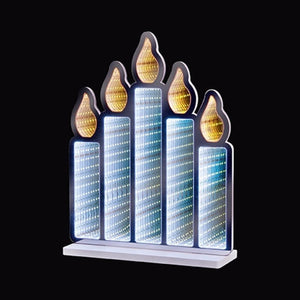 Premier 40cm Candle Bridge with Flickering Flame Infinity Mirror - XMAS ROOM DECORATION LARGE AND LIGHT UP - Beattys of Loughrea