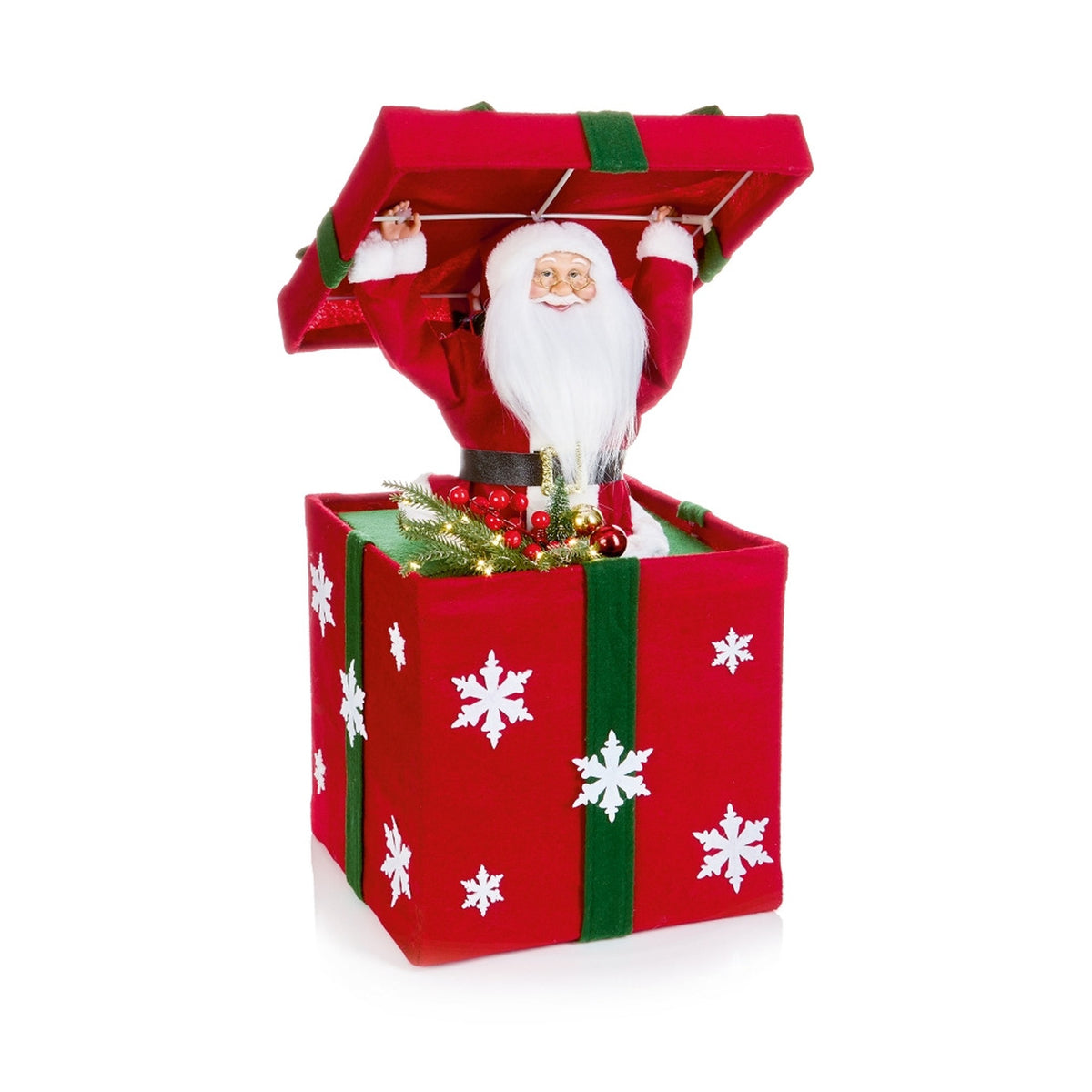 Premier LED Musical Plush Santa in a Giftbox 65cm - XMAS ROOM DECORATION - LIGHT UP - Beattys of Loughrea