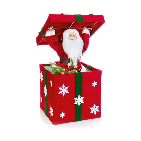 Premier LED Musical Plush Santa in a Giftbox 65cm