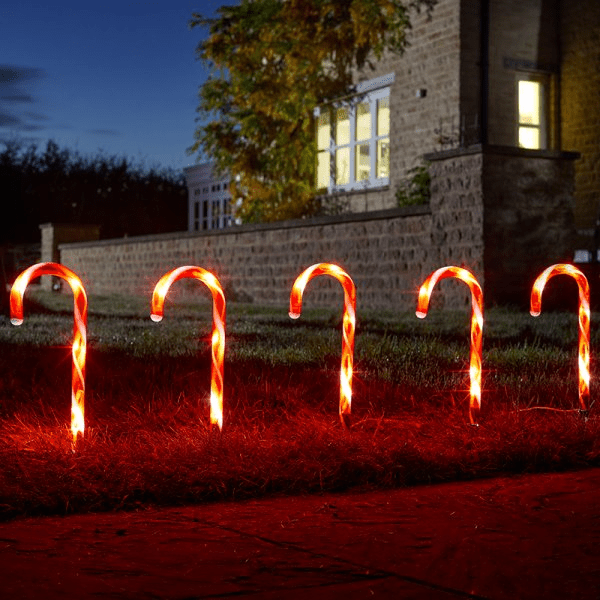 CandyCane Stake Lights Battery Operated - Set of 6 - Beattys of Loughrea | www.beattys.ie
