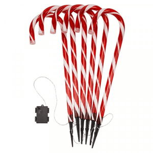 CandyCane Stake Lights Battery Operated - Set of 6 - Beattys of Loughrea | www.beattys.ie