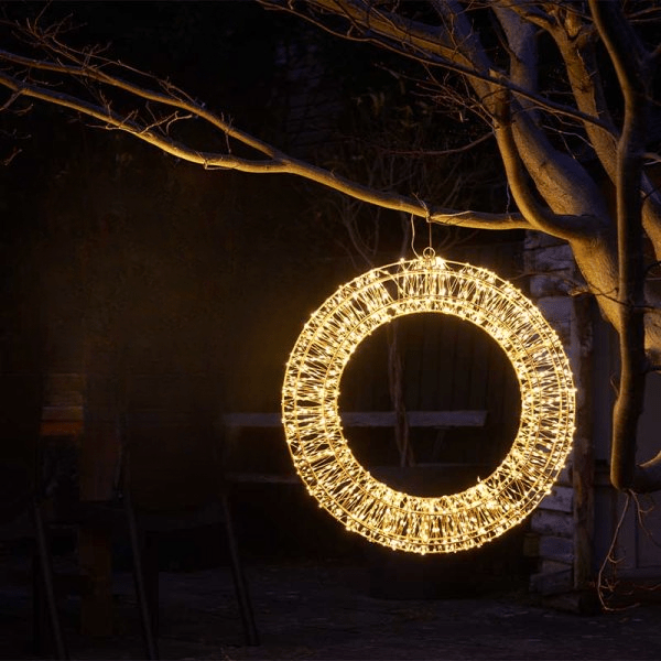 1440 LED Galaxy Wreath 50cm - Warm White, Low Voltage - XMAS ROOM DECORATION LARGE AND LIGHT UP - Beattys of Loughrea