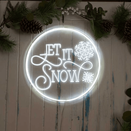 NeonEsque Let it Snow Sign , Low Voltage - XMAS ROOM DECORATION LARGE AND LIGHT UP - Beattys of Loughrea