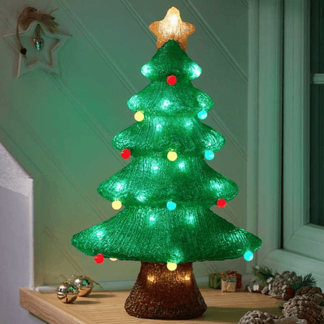 InLit Ice Bauble Tree 45cm - XMAS ROOM DECORATION LARGE AND LIGHT UP - Beattys of Loughrea