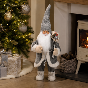 Papa Noel Jumbo Nordic Plush Christmas Figurine – Grey (60cm)
