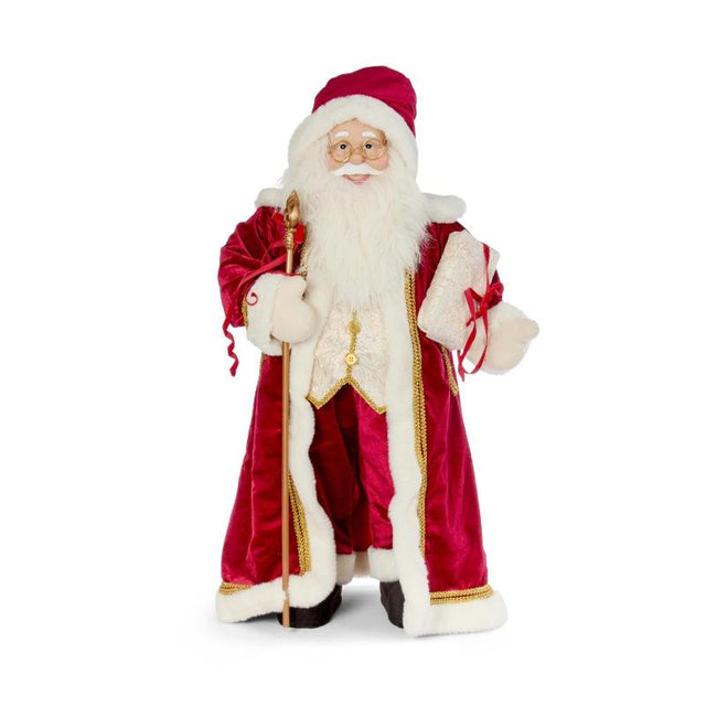 Regal Santa XL Deluxe Christmas Figurine – Ruby Red (80cm)