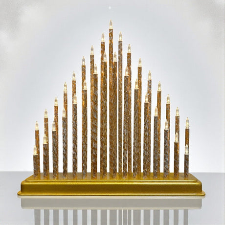 33 LED CandleBridge - Gold (Battery Operated) - XMAS CANDLE ARCHES LOGS - Beattys of Loughrea