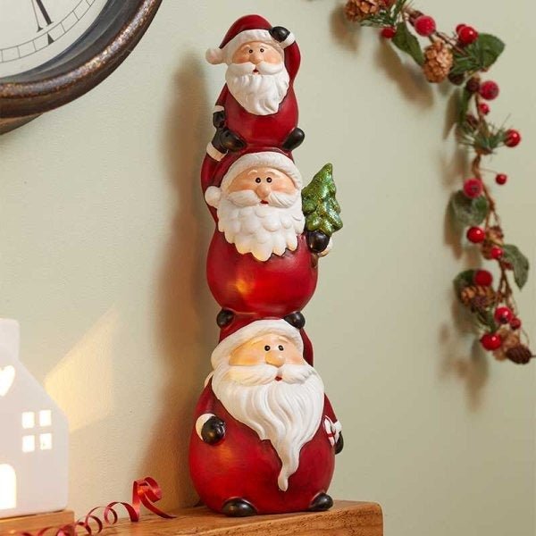 SantaStack 33cm - XMAS CERAMIC WOOD RESIN GLASS ORNAMENTS - Beattys of Loughrea