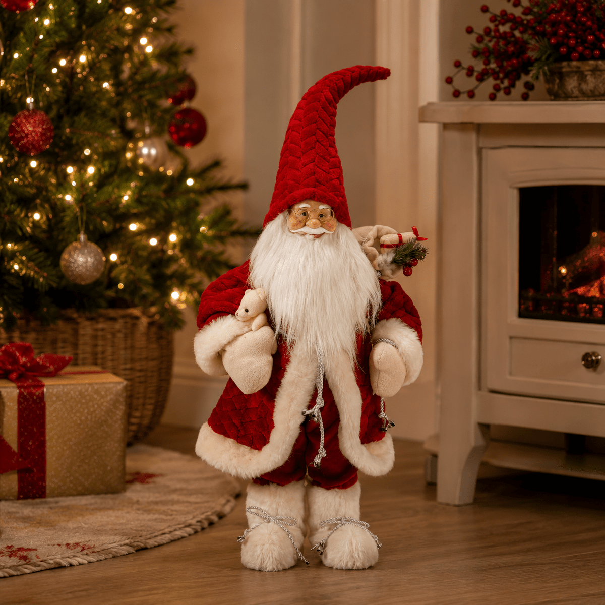 Papa Noel Jumbo Nordic Plush Christmas Figurine – Red (60cm) - XMAS SOFT DECOS - Beattys of Loughrea