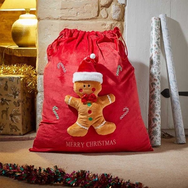 Gingerbread Gift Sack - XMAS SOFT DECOS - Beattys of Loughrea