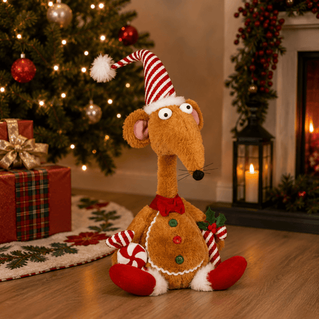 Rat A Louis Seated Gingerbread Plush Christmas Decoration – 67cm - XMAS SOFT DECOS - Beattys of Loughrea