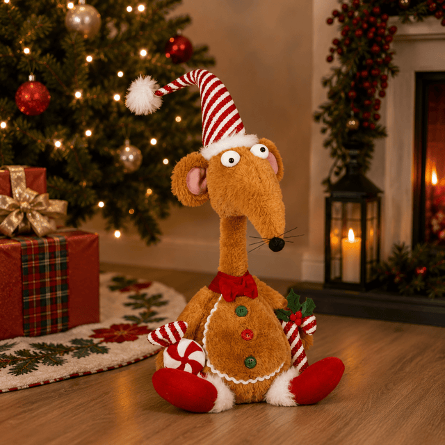 Rat A Louis Seated Gingerbread Plush Christmas Decoration – 67cm - XMAS SOFT DECOS - Beattys of Loughrea