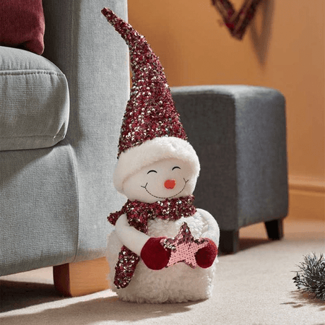 Plush SnowGirl Figure 50cm - XMAS SOFT DECOS - Beattys of Loughrea