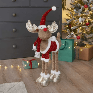 Golden Rudolph Plush Reindeer 91cm - XMAS SOFT DECOS - Beattys of Loughrea