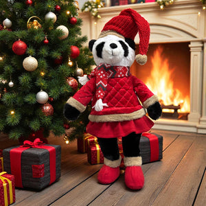 Christmas Plush Panda – Pandora Standing XL (55cm) - XMAS SOFT DECOS - Beattys of Loughrea