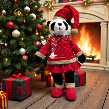 Christmas Plush Panda – Pandora Standing XL (55cm) - XMAS SOFT DECOS - Beattys of Loughrea