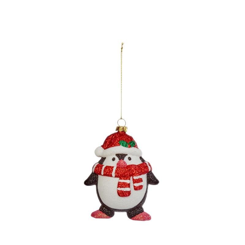 Glitzy Penguin Pendant Christmas Tree Ornament - XMAS HANGING DECOS - Beattys of Loughrea
