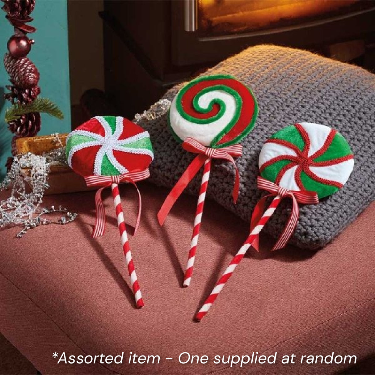 35cm SwirlyPop Assorted - One Supplied* - XMAS HANGING DECOS - Beattys of Loughrea