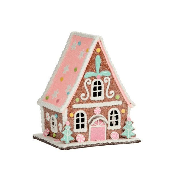 Gingerbread Swiss Chalet 22cm - XMAS CERAMIC WOOD RESIN GLASS ORNAMENTS - Beattys of Loughrea