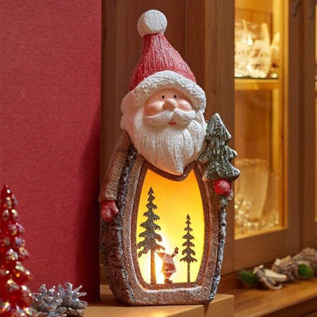 Woodsman SantaGlow - XMAS CERAMIC WOOD RESIN GLASS ORNAMENTS - Beattys of Loughrea