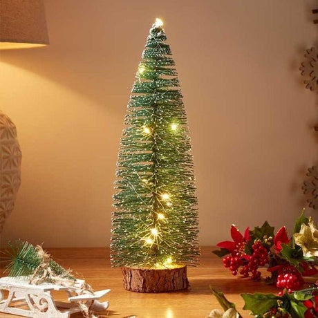 Inlit Frosted Fir - 30cm - XMAS ROOM DECORATION LARGE AND LIGHT UP - Beattys of Loughrea