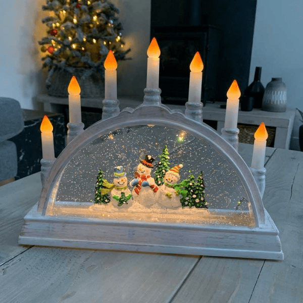SnowSwirl Frosty Candle Bridge - XMAS LANTERNS/ BOTTLES - Beattys of Loughrea