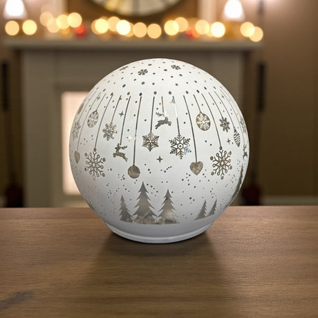 WonderGlobe 11cm Diameter - White - XMAS LANTERNS/ BOTTLES - Beattys of Loughrea