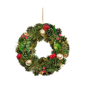 BaublePine Wreath – Festive Green Christmas Wreath (36cm) - XMAS WREATHS - Beattys of Loughrea
