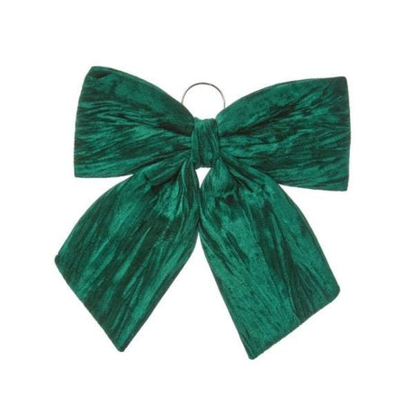 44cm Velvet Bow - Emerald - XMAS DECORATIONS - Beattys of Loughrea