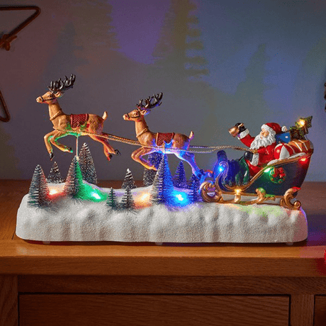 Flying Reindeer! SleighScene - XMAS LANTERNS/ BOTTLES - Beattys of Loughrea