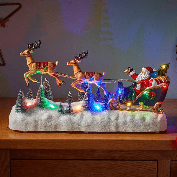 Flying Reindeer! SleighScene - XMAS LANTERNS/ BOTTLES - Beattys of Loughrea