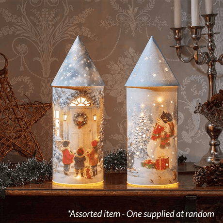 Large Light Up Christmas Carolers House Assorted – One Supplied* - XMAS LANTERNS/ BOTTLES - Beattys of Loughrea