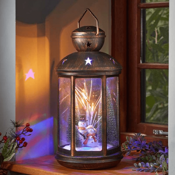 SnowFall Lantern 43cm - XMAS LANTERNS/ BOTTLES - Beattys of Loughrea