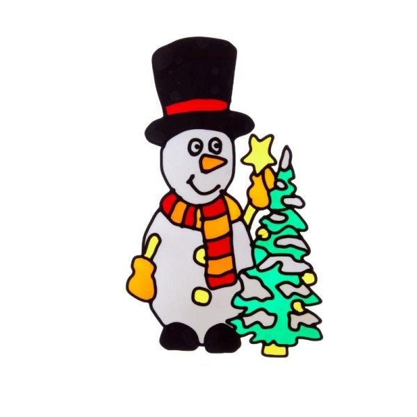 Snowman Window Sticker – 35cm - XMAS ACCESSORIES - Beattys of Loughrea