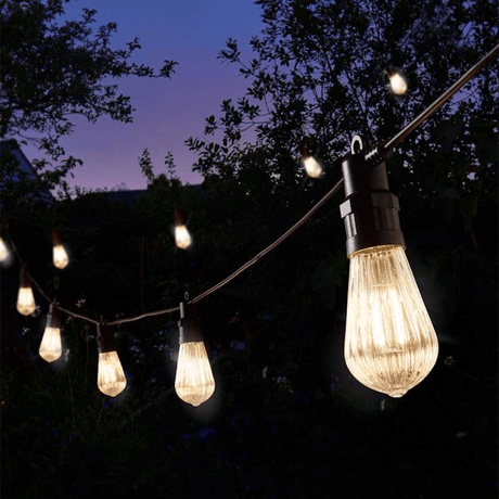 Fluted Festoon LV String Lights, Warm White - Set of 20 - XMAS LIGHTS LED - Beattys of Loughrea