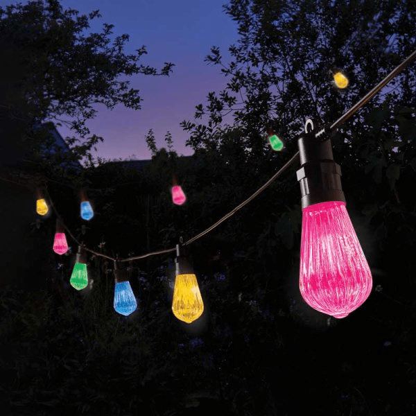 Fluted Festoon Low Voltage String Lights, Multi Coloured - Set of 20 - XMAS LIGHTS LED - Beattys of Loughrea