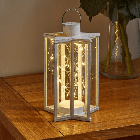 StarLight Lantern Cream 28cm - XMAS LANTERNS/ BOTTLES - Beattys of Loughrea