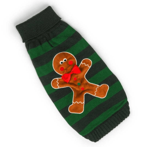 Gingerbread Christmas Dog Jumper - 35cm - XMAS CLOTHING Christmas clothing human and pet - Beattys of Loughrea