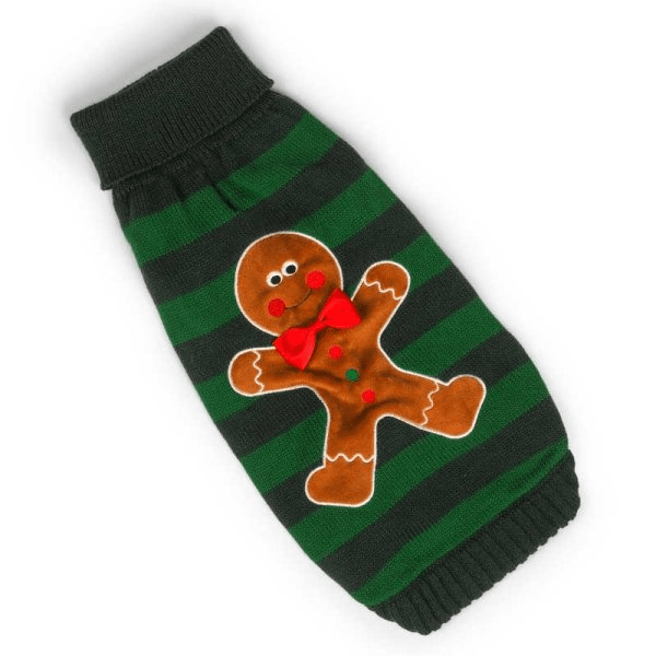Gingerbread Christmas Dog Jumper - 40cm - XMAS CLOTHING Christmas clothing human and pet - Beattys of Loughrea