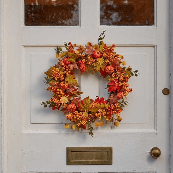 Autumn Festival Wreath 50cm - GARDEN ORNAMENTS INCL SOLAR - Beattys of Loughrea