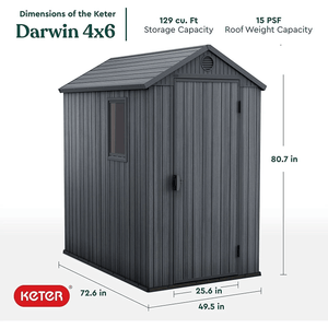 Keter Darwin Shed - 6ft x 4ft - METAL SHEDS - Beattys of Loughrea