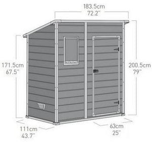 Keter Resin Garden Shed MANOR Pent 6x4 - METAL SHEDS - Beattys of Loughrea