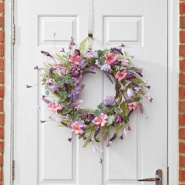 Lovely Lilac Whirl Wreath 45cm - FLOWERS - PAPER/PLASTIC - Beattys of Loughrea