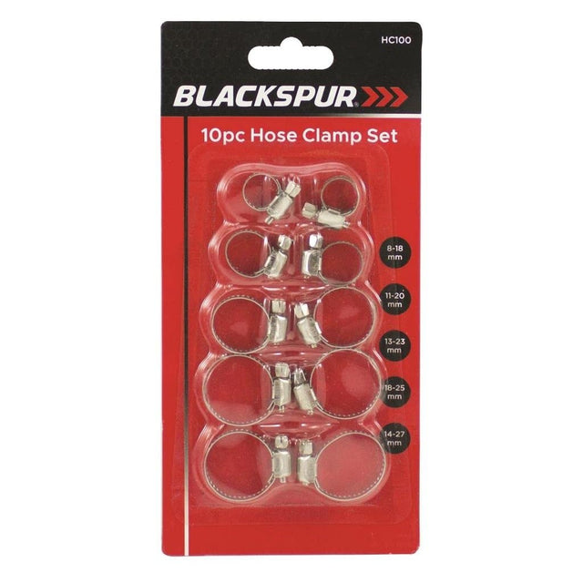 Blackspur 10pc Hose Clamp Set - HOSE ACCESSORIES - Beattys of Loughrea