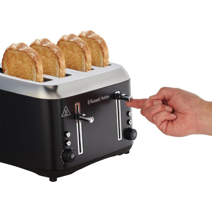 Russell Hobbs Addison 4 Slice Toaster – Black | 27740 - TOASTERS - Beattys of Loughrea