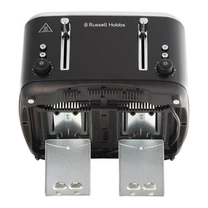 Russell Hobbs Addison 4 Slice Toaster – Black | 27740 - TOASTERS - Beattys of Loughrea