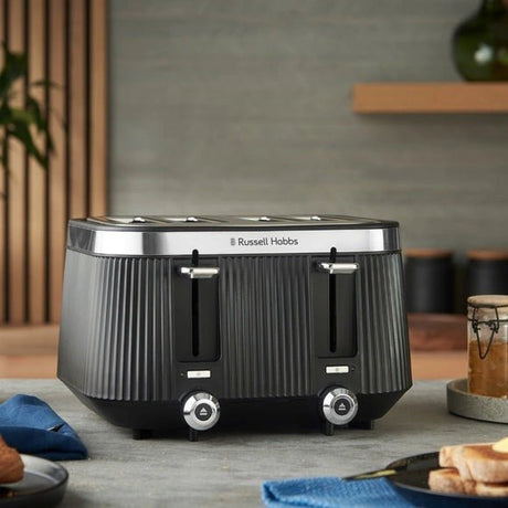 Russell Hobbs Bronte 4 Slice Toaster - Black | 26770 - TOASTERS - Beattys of Loughrea